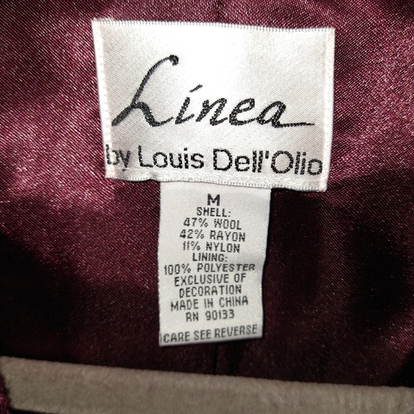 Louis Dell Olio burgundy maroon skirt set wool blend vintage zipper around edges - Picture 2 of 9